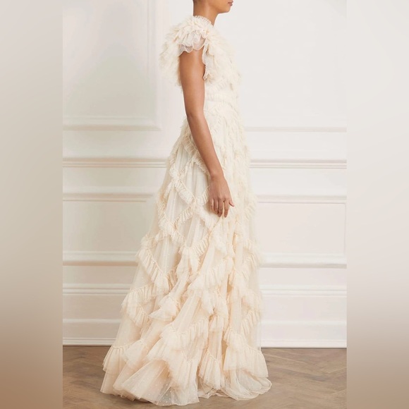 Needle & Thread Cream Ruffled Maxi Dress - Picture 3 of 12